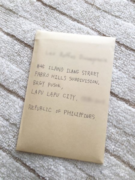 フィリピンへの手紙